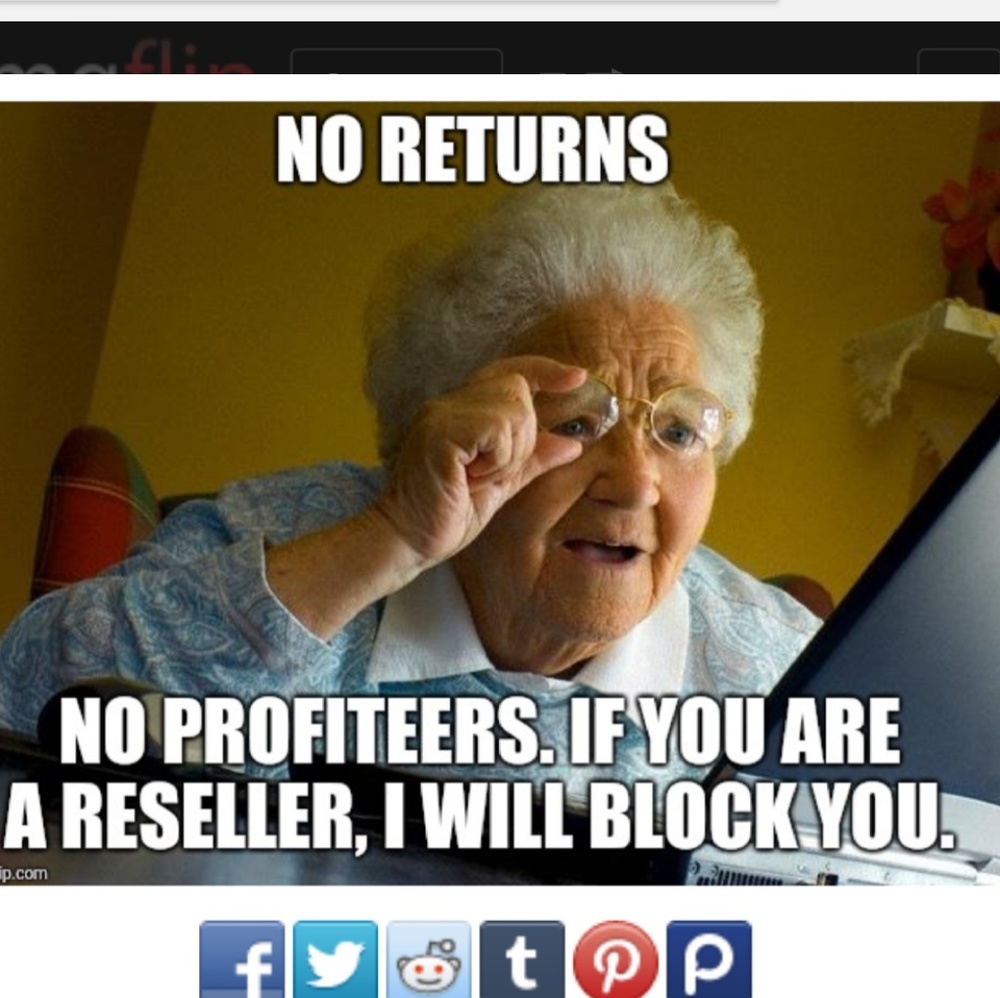 Closet rules! No returns, no profiteers.